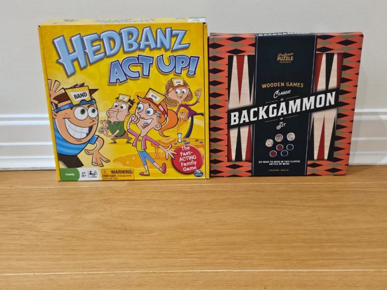 Backgammon and Headbandz Act Up Edition