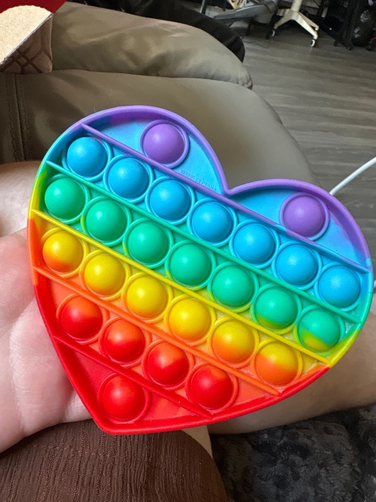 Heart Shape Pop It Fidget Toy - Multicoloured