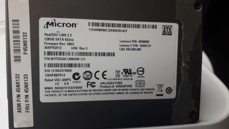 Micron RealSSD C400 128GB SATA Drive