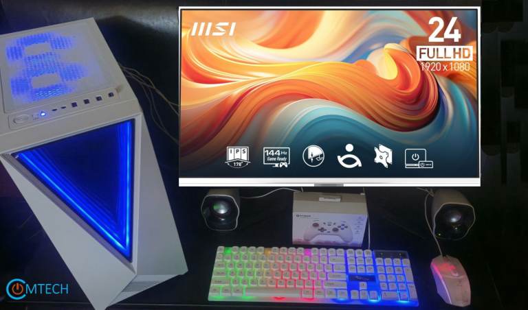 🖥️New MSI White Gaming Computer Package/Win 11/24" MSI Monitor/32GB Ram/8GB GPU/3.25TB Storage
