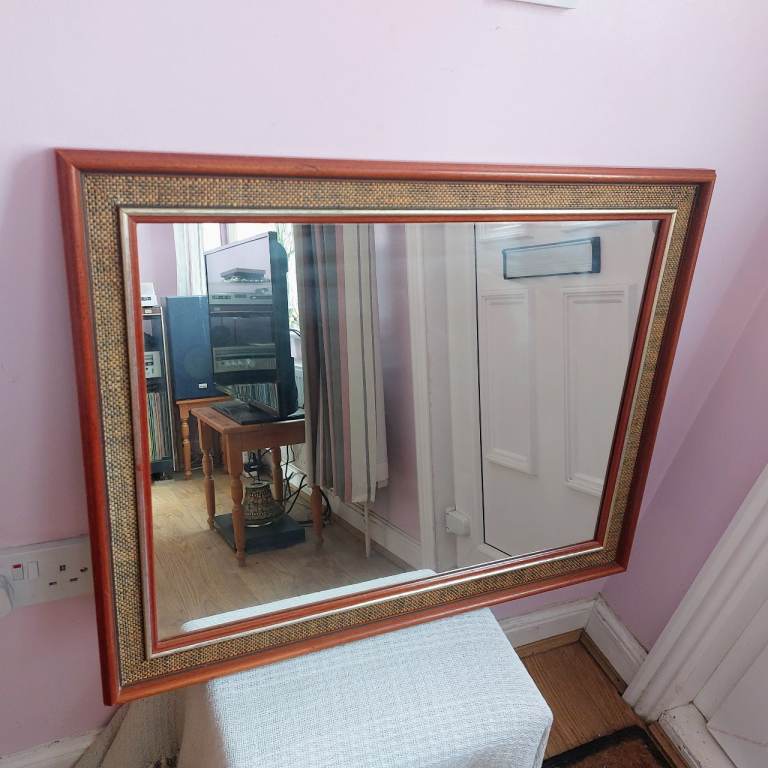 Large Wood Framed Mirror 