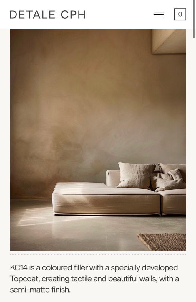 Detale CPH KC14 limewash plaster in Warm Sand 