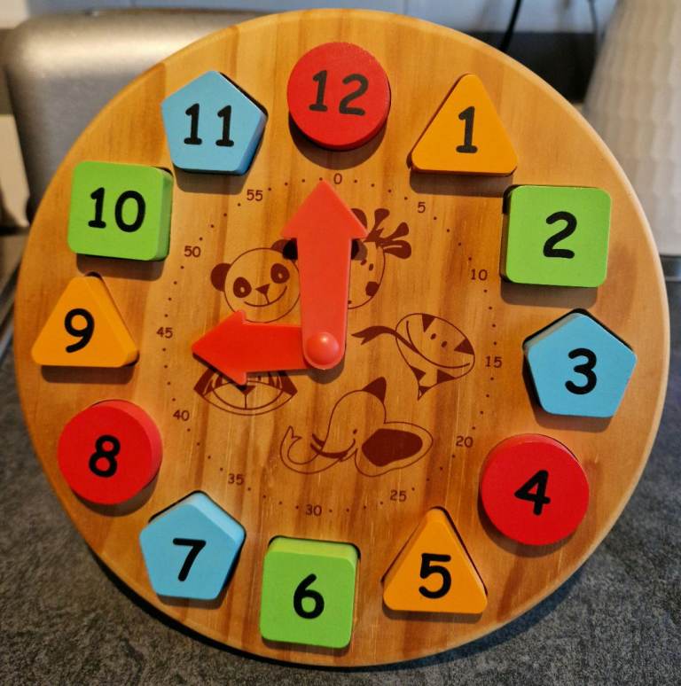 image for ELC Childrens Wooden Teaching clock 