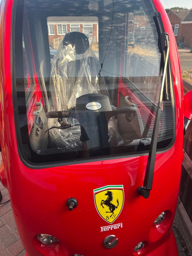 Brand New Red Electric Mobility Scooter with Enclosed Cabin