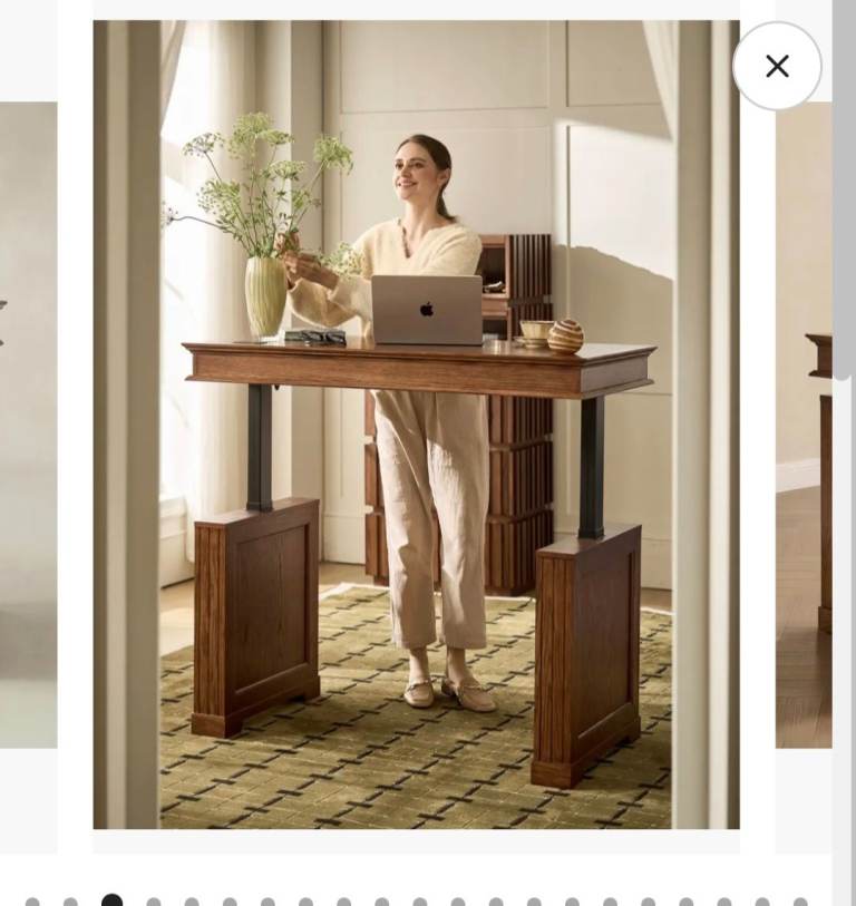 Julia Farmhouse Electric Adjustable Standing Desk with Cable Management. New - still in box
