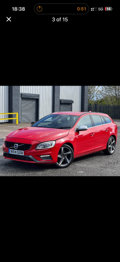 Volvo, V60, Estate, 2014, Semi-Auto, 1596 (cc), 5 doors