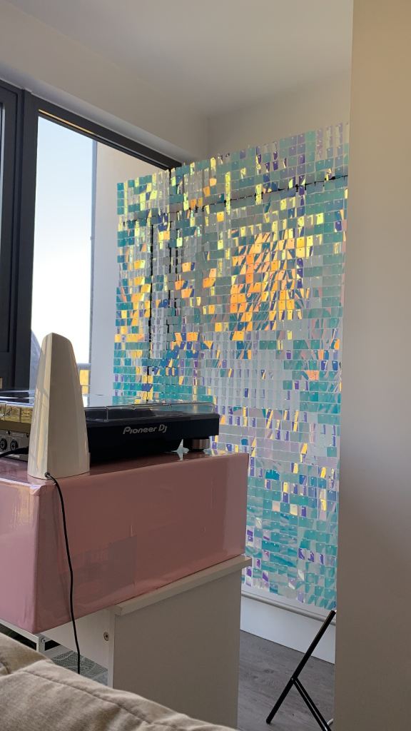 Mermaid Sequin Photoshoot / Backdrop Wall with Construction