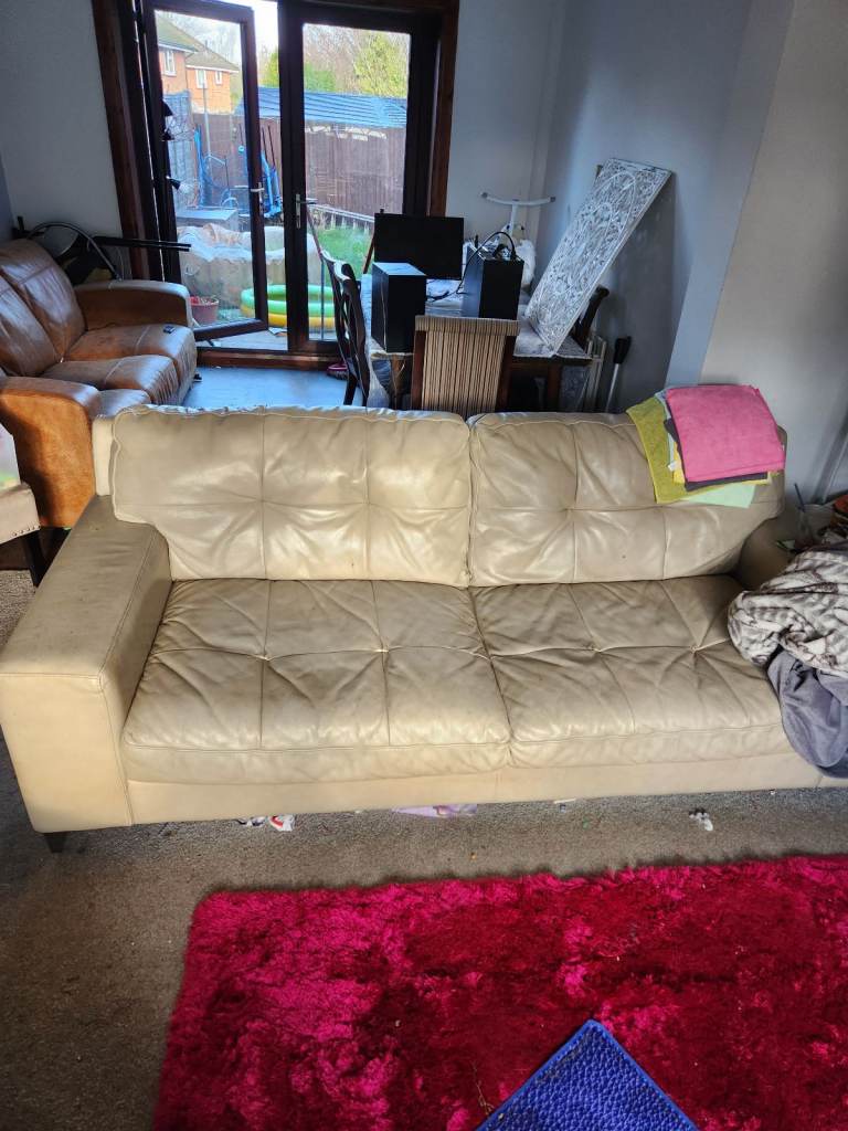 image for 2 Large 2 seater Leather Sofas 