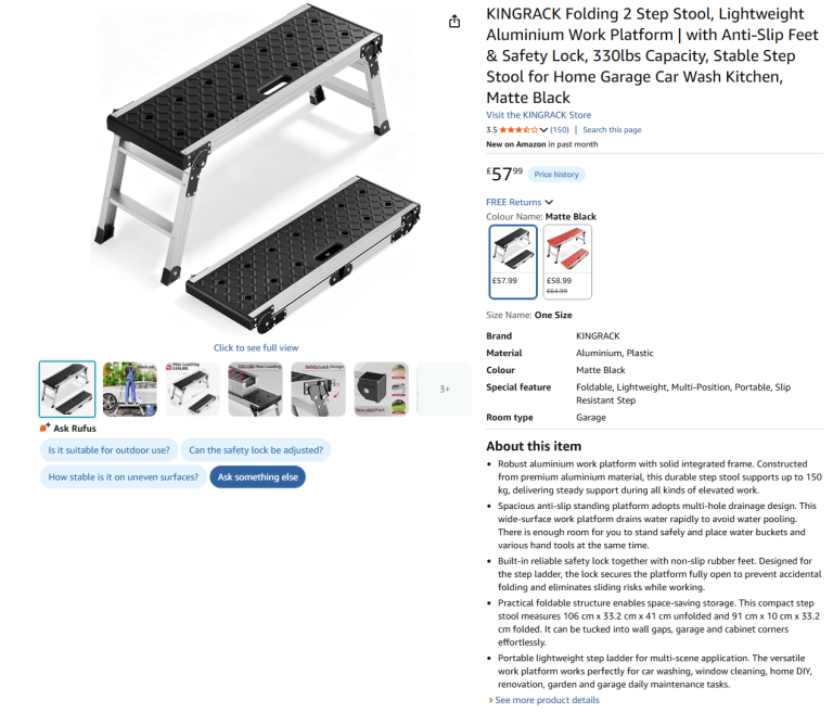 Brand New Sealed KINGRACK 2-Step Aluminium Work Platform - 48% Off!