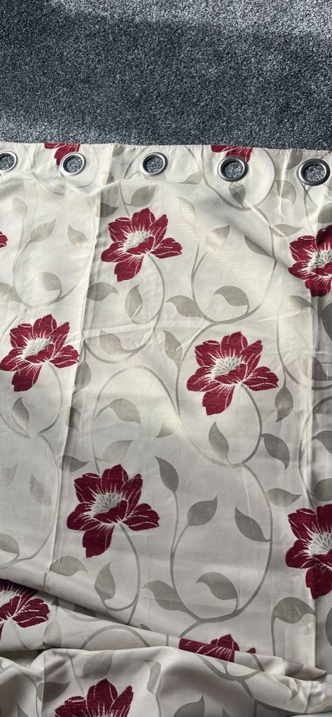 Burgundy and Cream Curtain