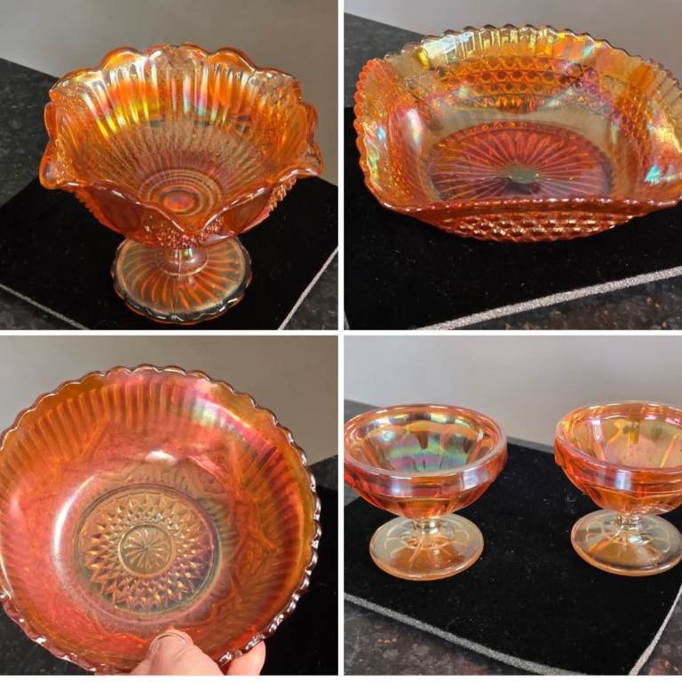 Vintage Carnival Glass - £15 each/set