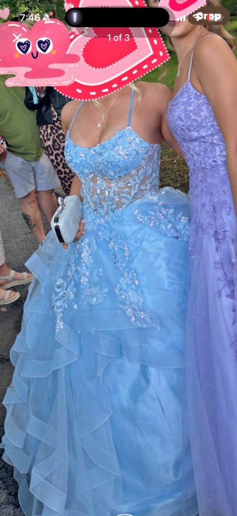 Baby blue prom or evening dress 