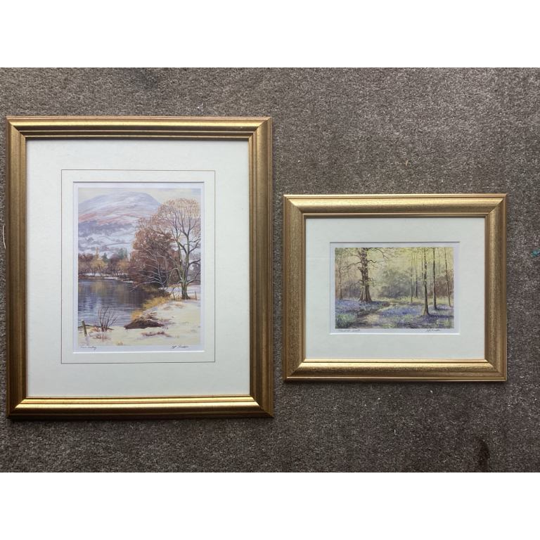 Two gold framed prints from Lake District 