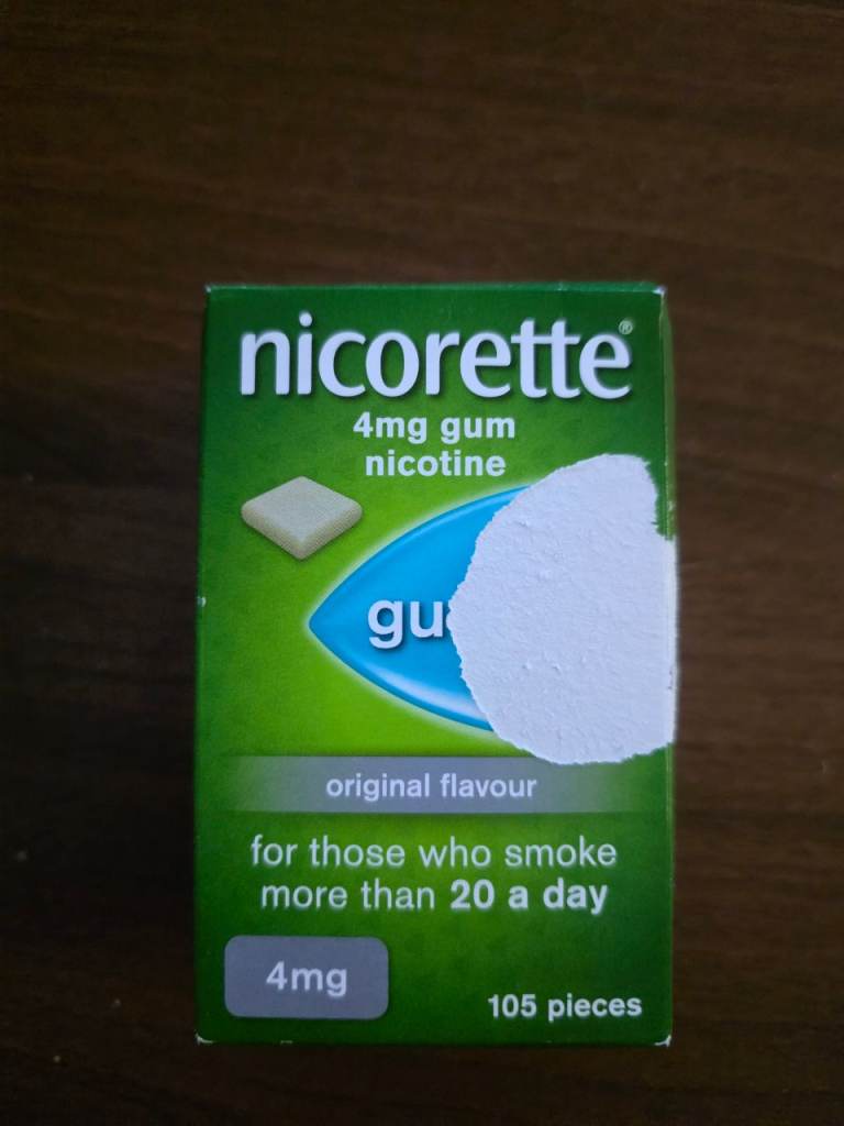 Nicorette Original Flavour Gum 4mg -105 Pieces Stop Smoking New