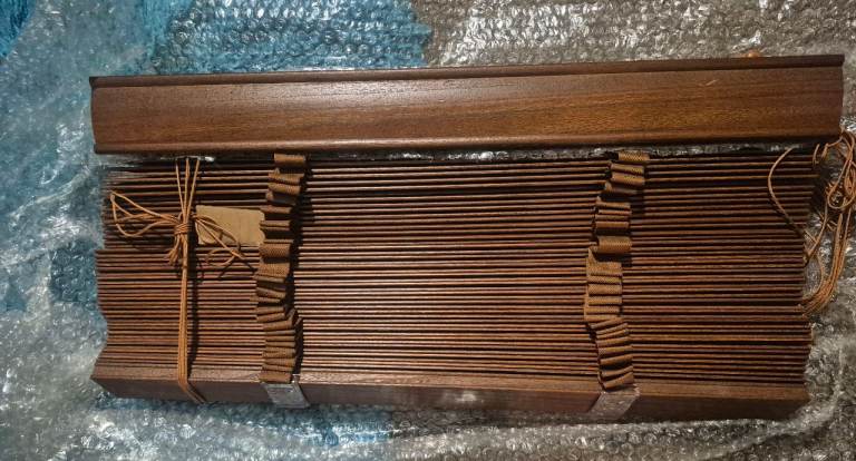 Wood brown oak effect venetian blind