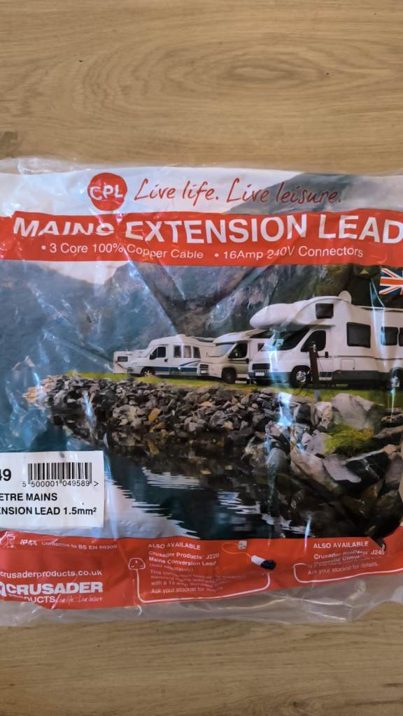 Crusader 25m Caravan Hook Up Extension Cable