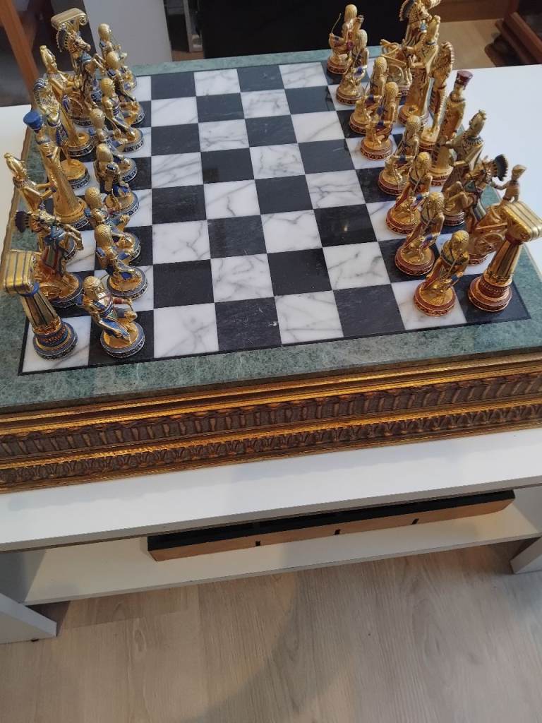 Compton and Woodhouse The Golden Treasure of Tutankhamun’ Chess Set Complete