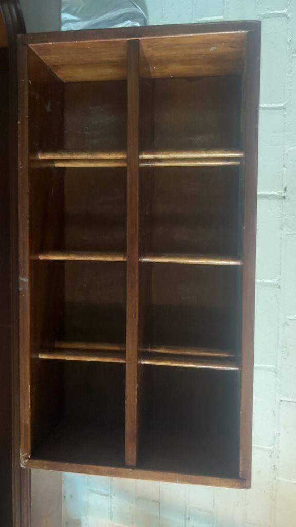 Vintage Wooden Wine Rack / Storage Cubby – Rustic Dark Wood Display Unit  