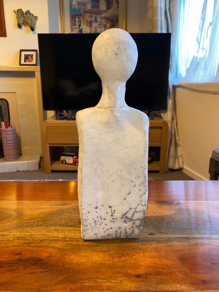 Reduced!!! Very unusual faceless male sculpture made from heavy duty resin stone…???
