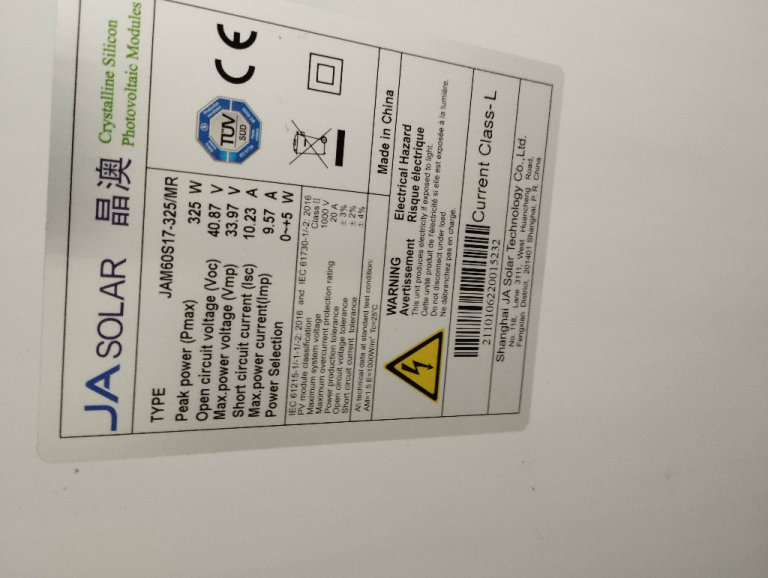 JA Solar panel 325w - new