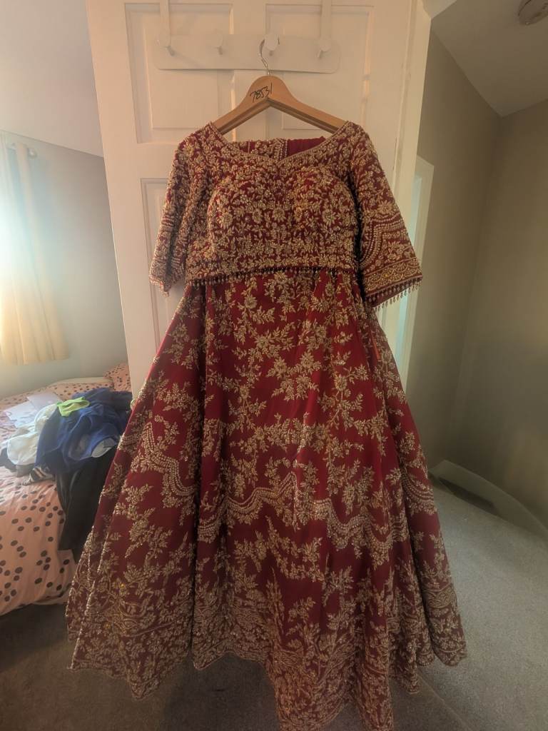 MONGAS wedding bridal lengha with veil