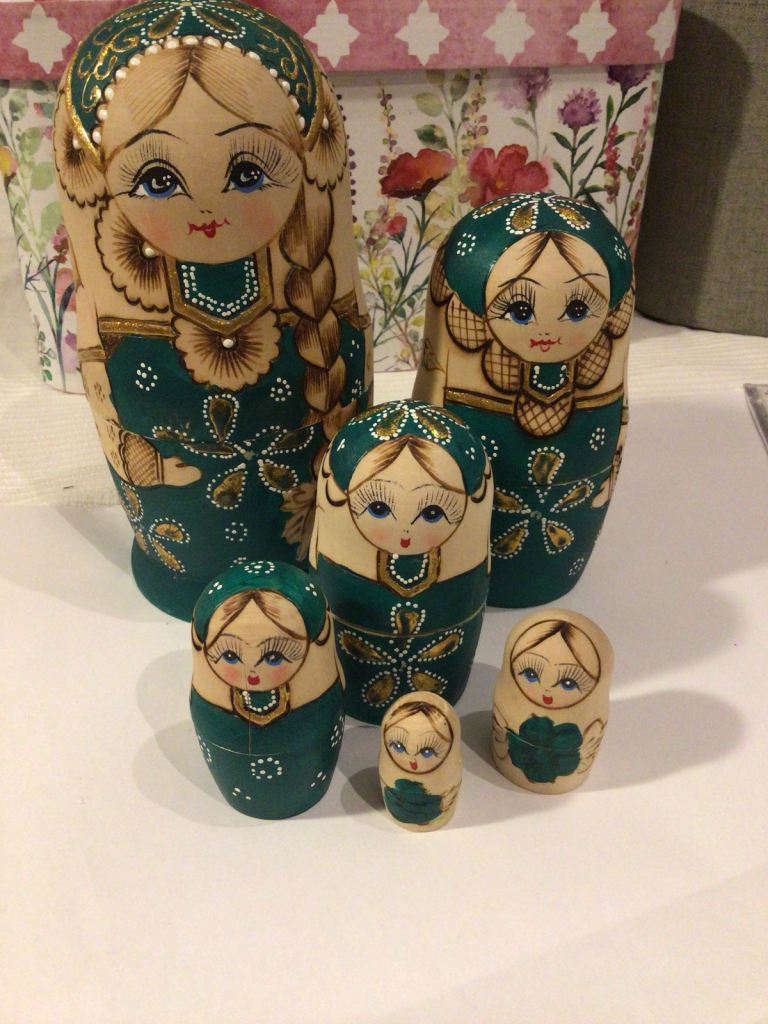 Hand painted, beautiful sets of nesting dolls (the Matryoshkas)