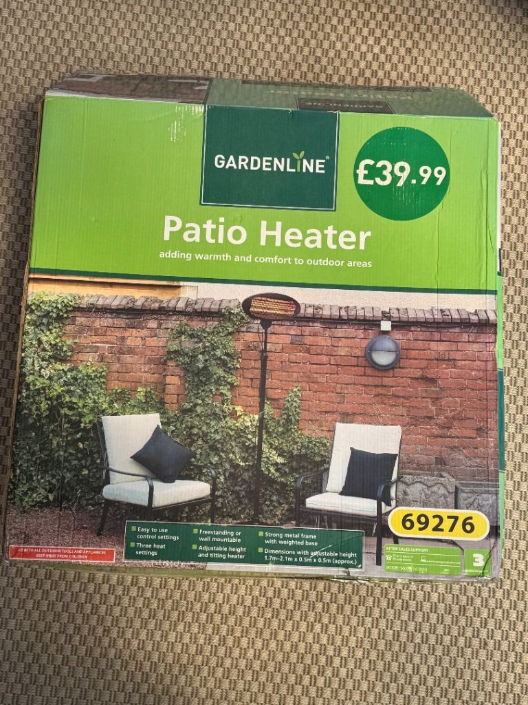 GARDENLINE Patio Heater – New, Boxed
