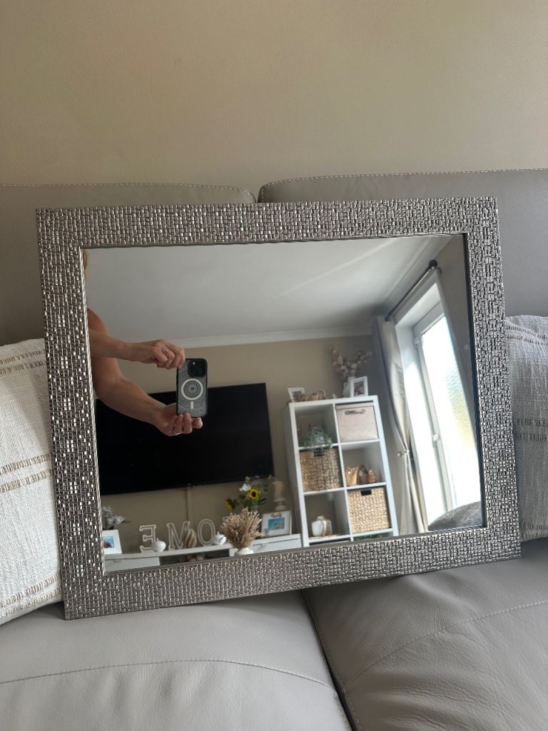 Silver Mosaic Effect Mirror