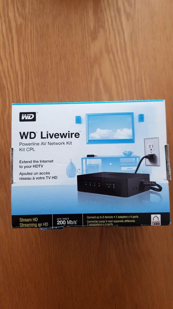 image for New Unused WD Livewire Powerline Network kit