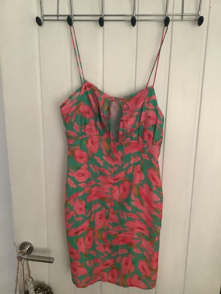 Multicoloured Floral Summer Dress with Tie Front – As Good As New