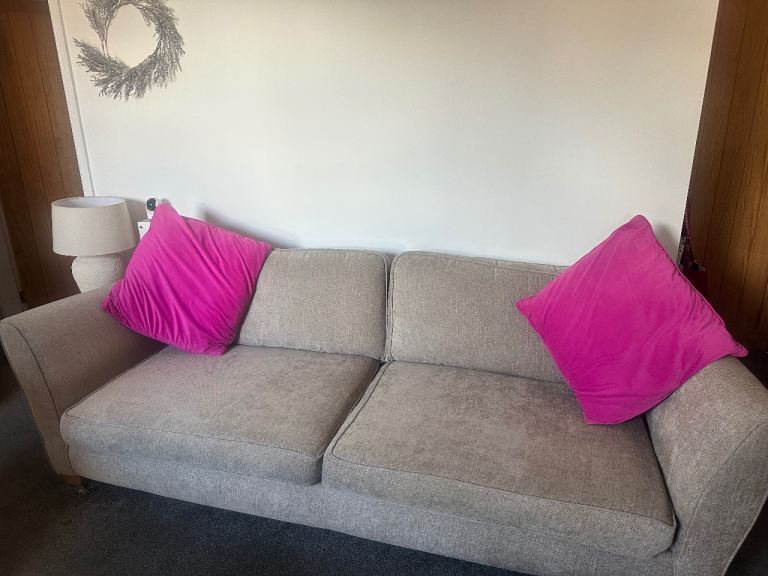 Beige 3 seater sofa 