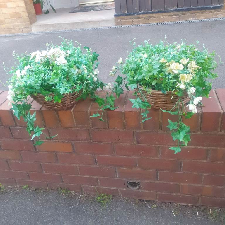 2 Lovely Artificial Hanging Baskets, Good Condition, Very Useful, Great Decoration, Clean