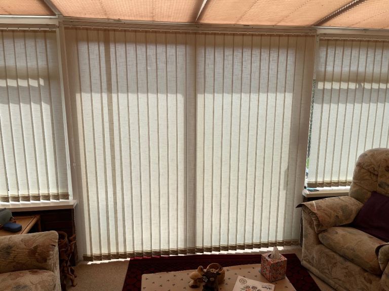 Cream Vertical Blinds for Conservatory – Good Condition