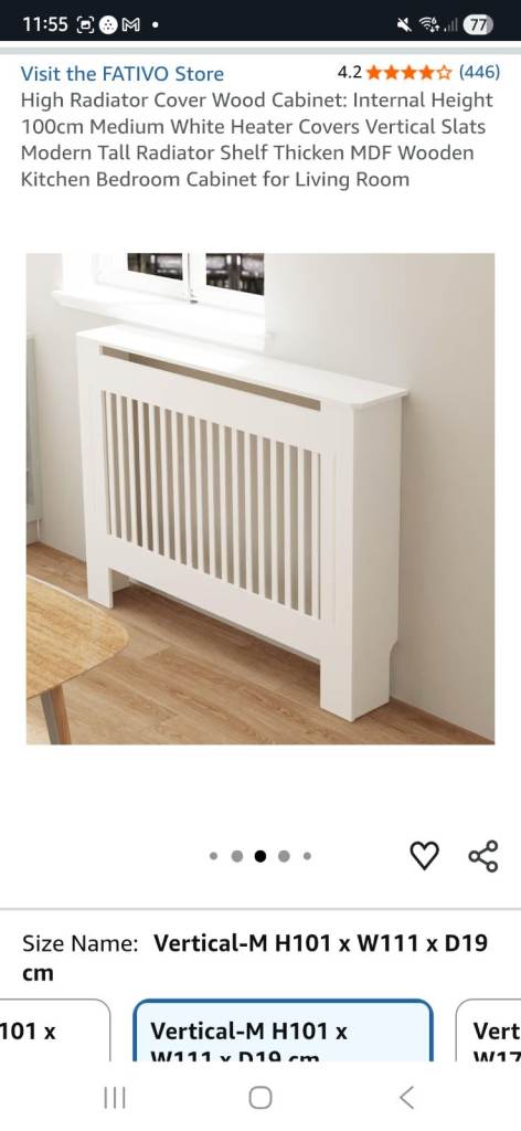 White Radiator Cover - Vertical Slats, New