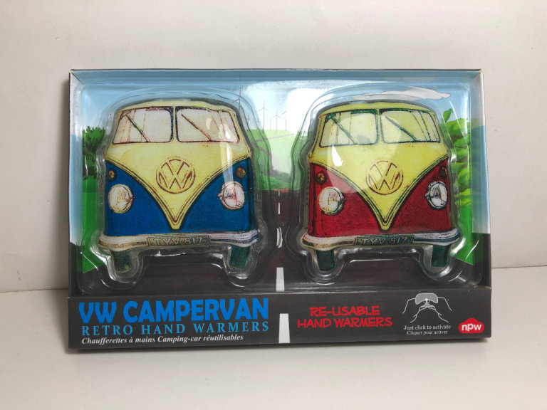 VW Retro Vintage Campervan. Reusable Hand Warmers (Pack of 2). Collectible. Original Box
