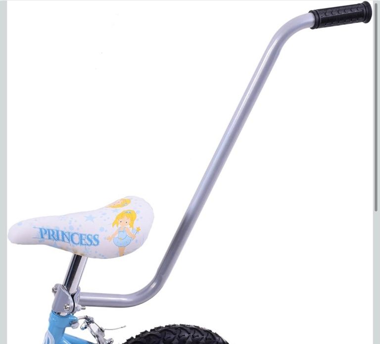 Bike push bar handle steel silver