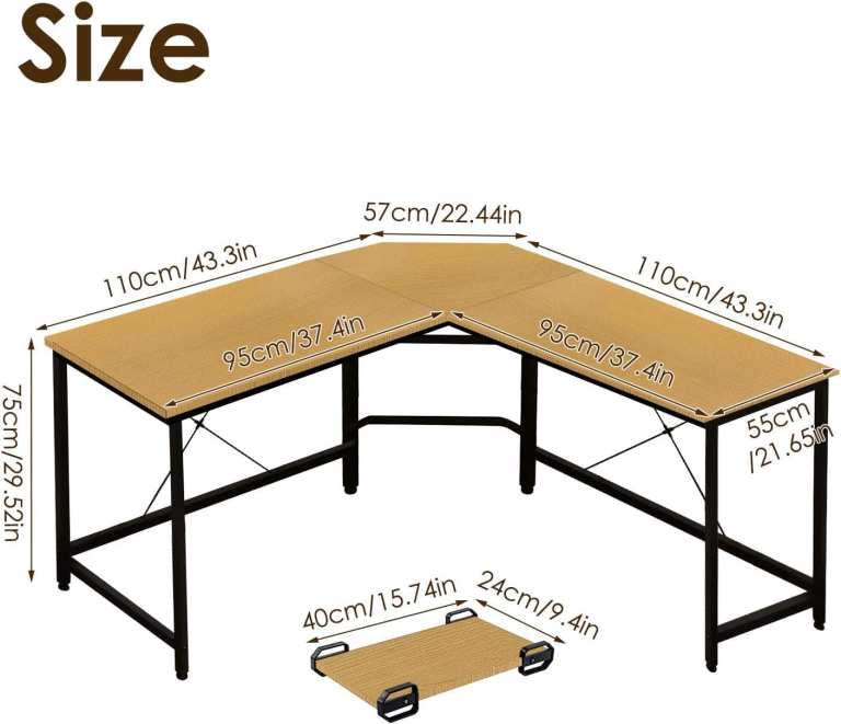 L shaped computer desk
