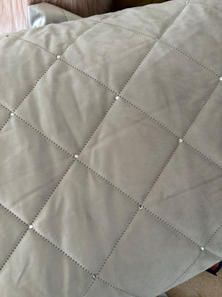 Next grey diamonte bedspread throw and cushion