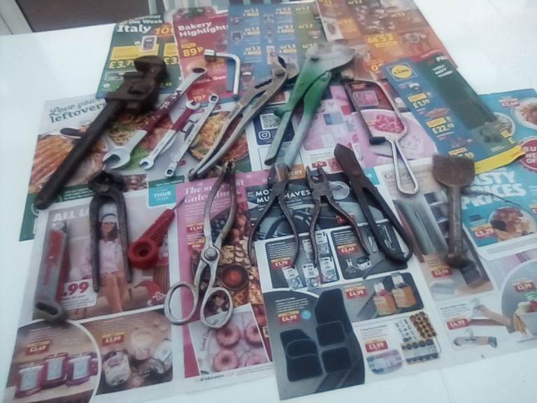 Selection of assorted tools, wrenches, spanners etc - various prices.
