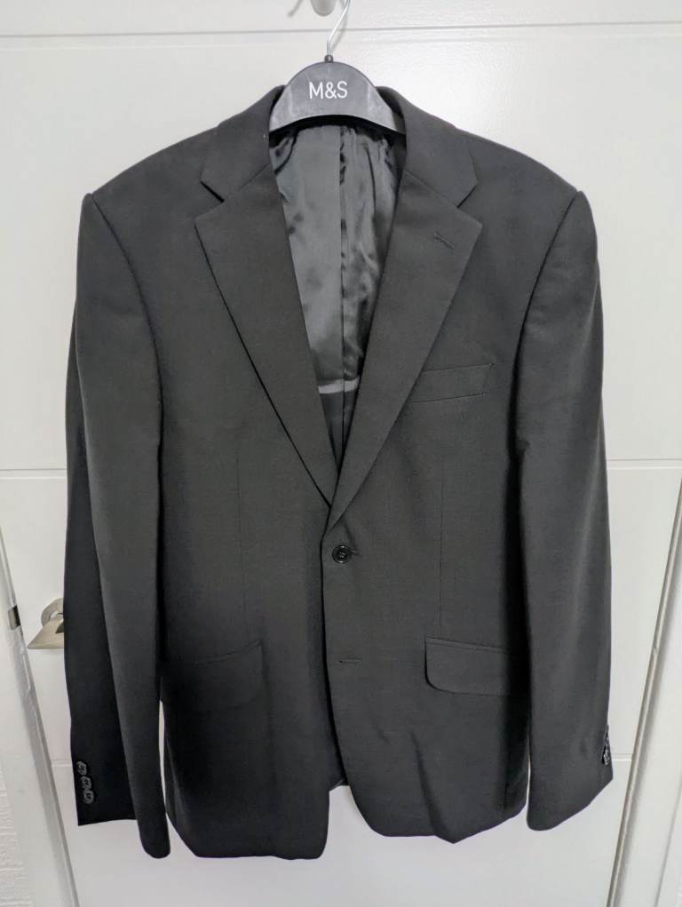 New Burton Mens Black Woolblend Regular Fit Full Suit & Shoes / Jacket ...