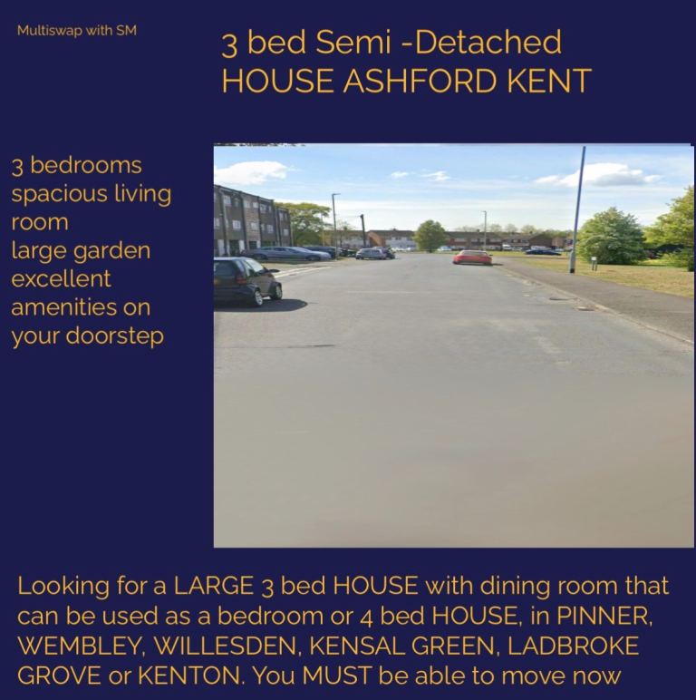 HOMESWAP ONLY! Ashford Kent for London