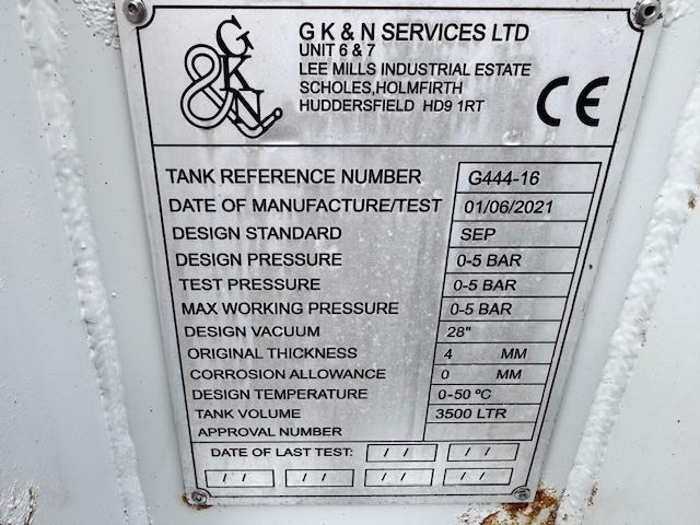 2021 ISUZU N75.190 EURO 6 G K &N services 3600ltr vacuum tanker, twin wash down