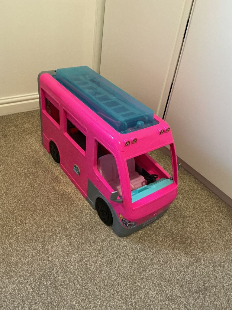Barbie camper van with slide and pool with accessories 
