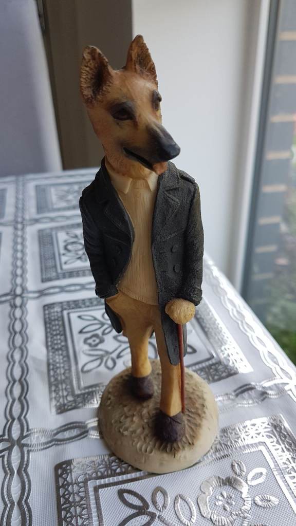 Robert Harrop German Shepherd Dog Figurine - Dressed, Good Condition