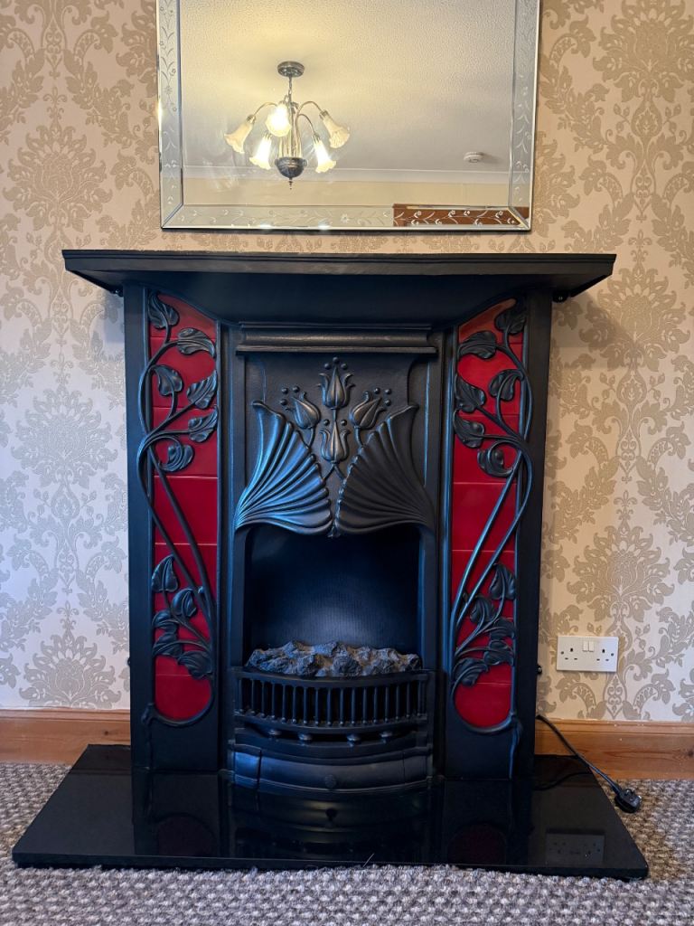 Cast Iron Fireplace/ fire and base