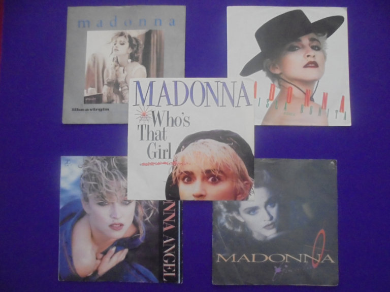 MADONNA Collection Of Five 7 Inch Vinyl 45 Singles. All vinyl Near Mint