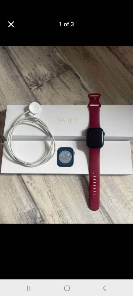 Apple Watch Series 8 Midnight with Red Sport Band
