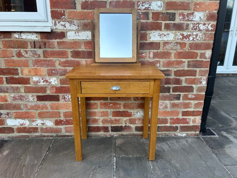 image for Oak Dressing Table & Mirror - Good Condition 
