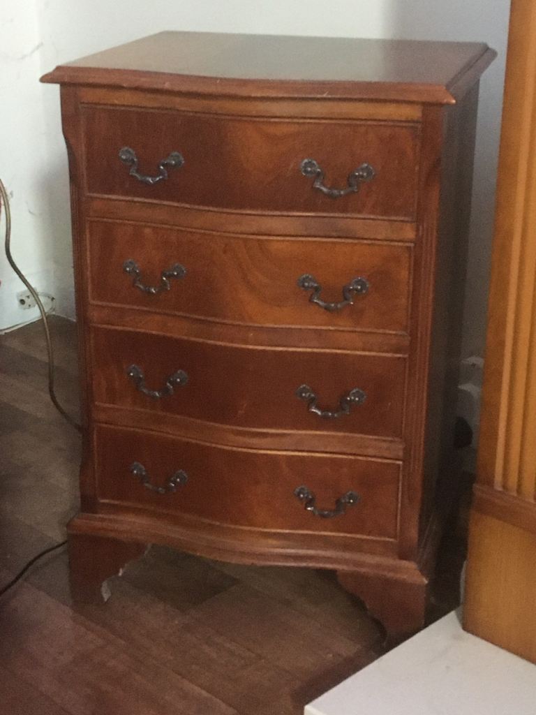 Yew wood chest of drawers 