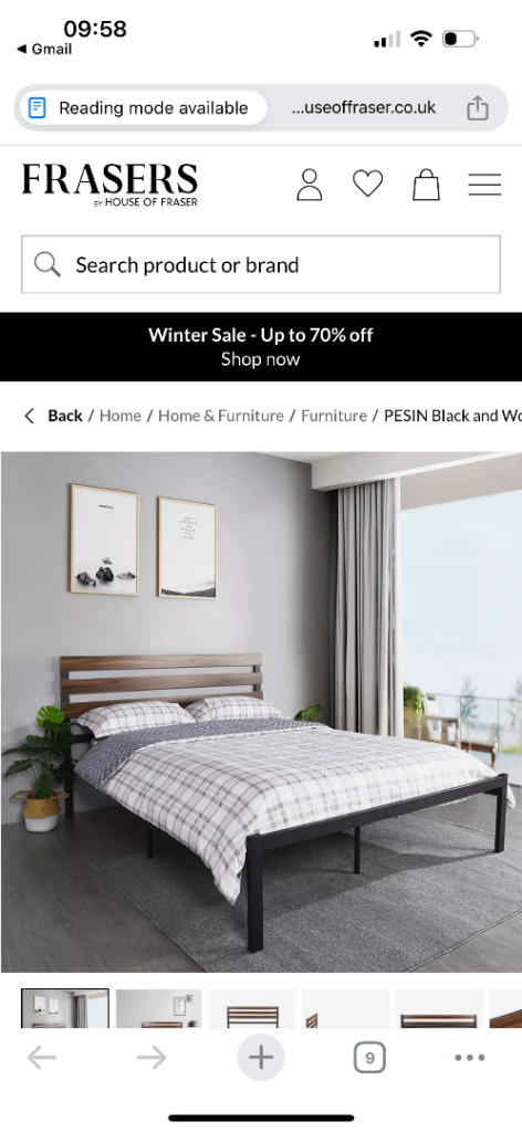 image for Queen size bed frame by House of Fraser- brand new in box